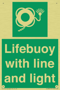Lifebuoy with line and light